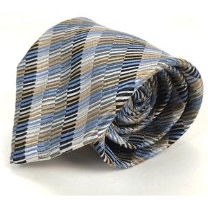 TED BAKER London Tie Striped Multi Color Elegant Evening Office Silk Necktie